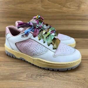 P448 Mason Sneakers Womens 40 US 9 9.5 White Leather  Low Top Casual Rainbow